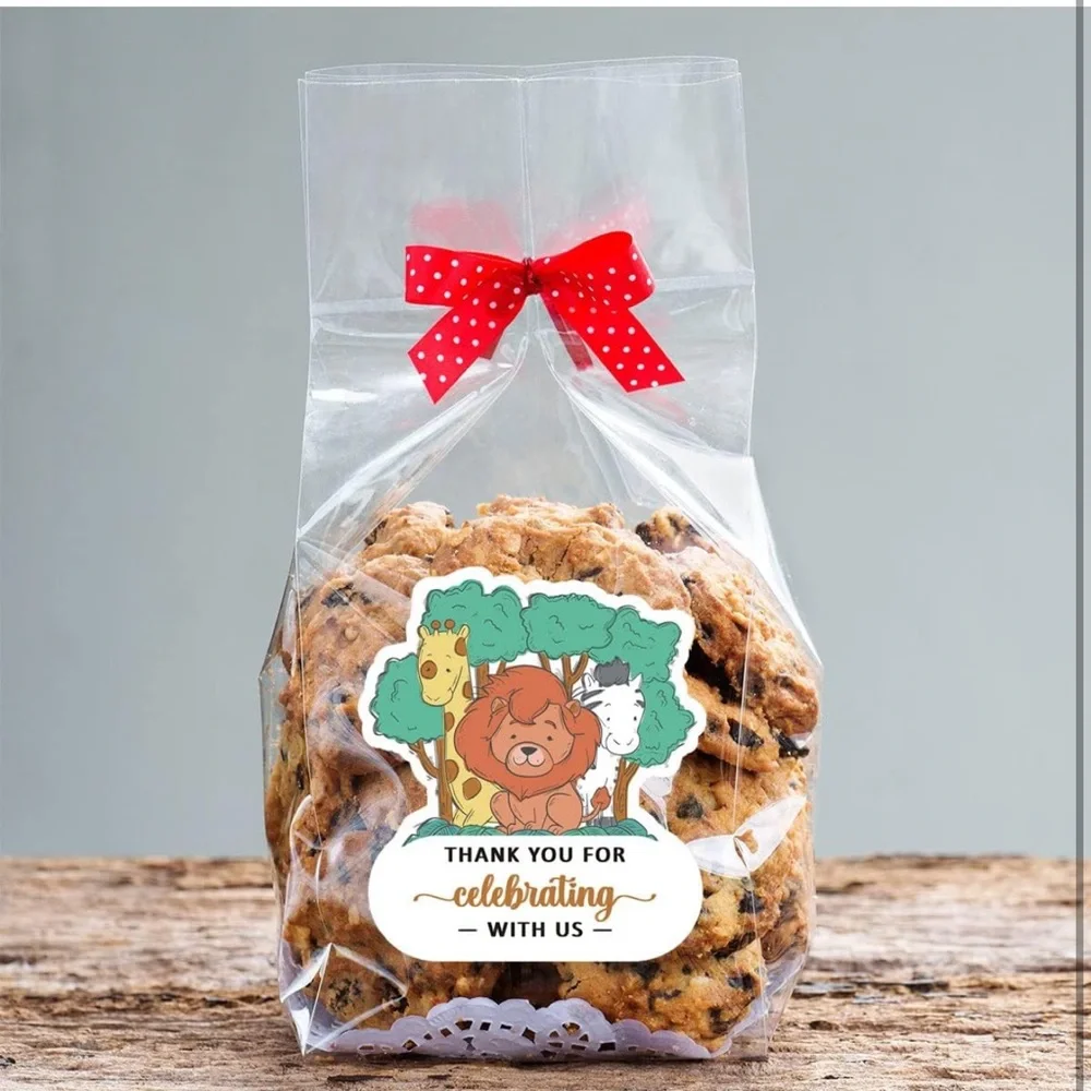 NWT (80) Jungle Animal Thank You for Celebrating with us Stickers